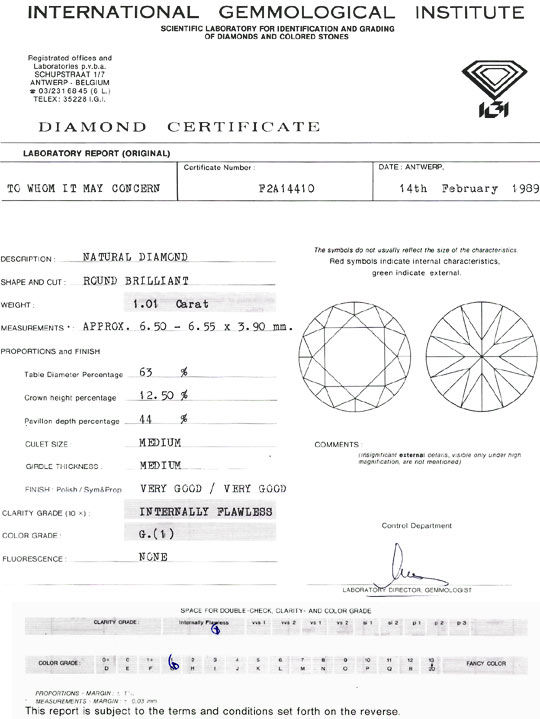 Foto 9 - Diamant 1,01ct Brillant IGI Lupenrein Top Wesselton VG, D6071