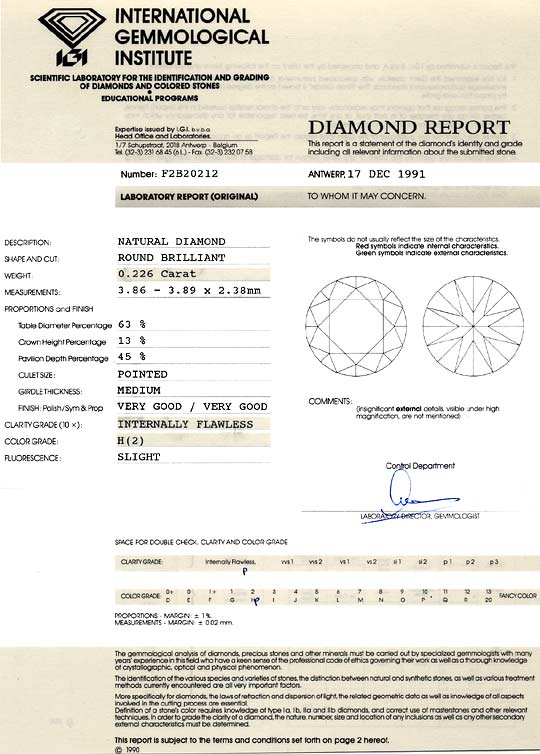 Foto 9 - Diamant 0,226 ct Brillant IGI Lupenrein Wesselton Weiss, D6179