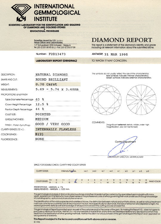 Foto 9 - Diamant 0,70ct Brillant IGI Lupenrein Wesselton Weiss H, D6392