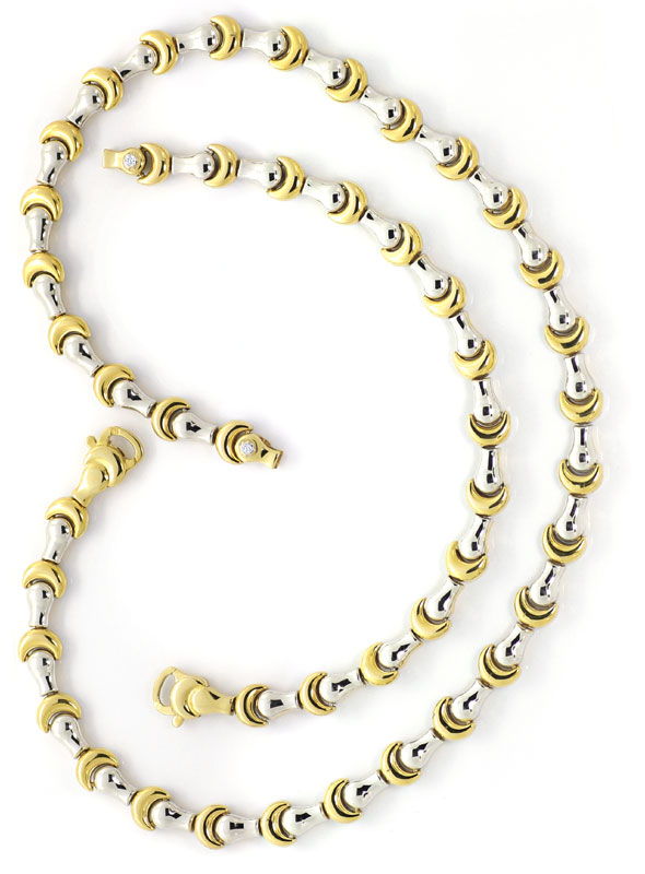 Foto 4 - Designer-Goldkette mit Armband Fantasie Mond Muster 18K, K2683