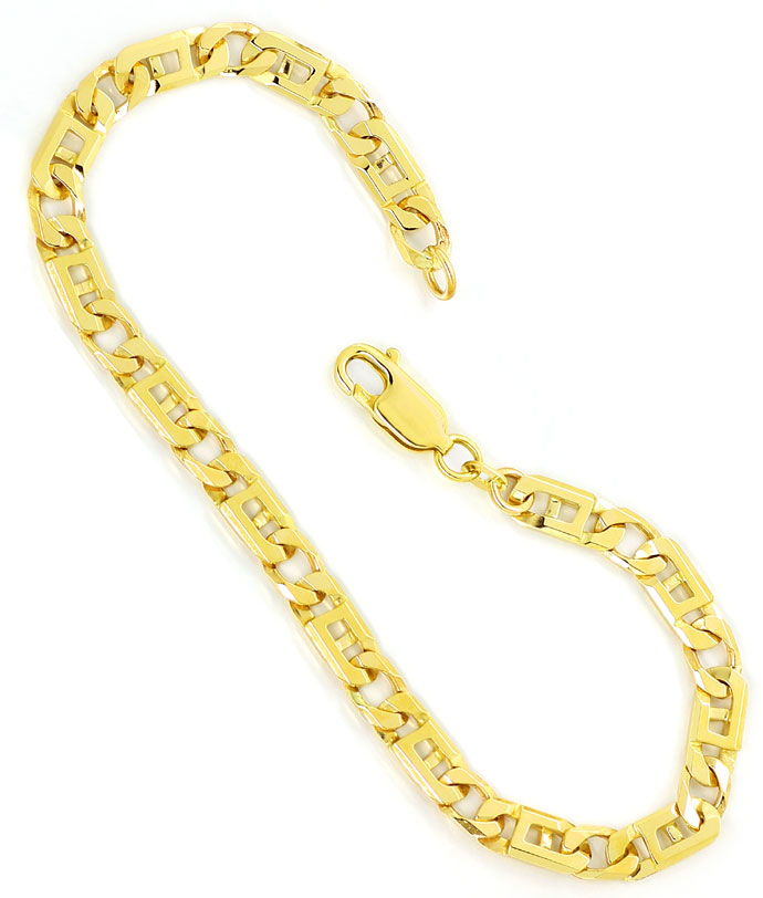 Foto 3 - Goldkette mit Armband Figaro Stegpanzer Muster Gelbgold, K3109