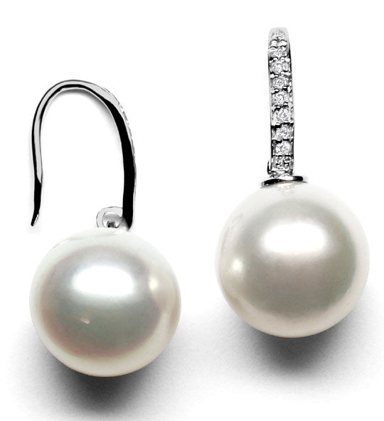 Foto 1 - Südsee Perlen Brillanten-Ohrringe 18K Weißgold, S1151