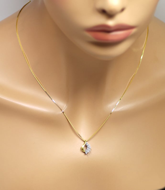 Foto 4 - Diamantanhänger 0,21ct an Venezianerkette in 585er Gold, S1573
