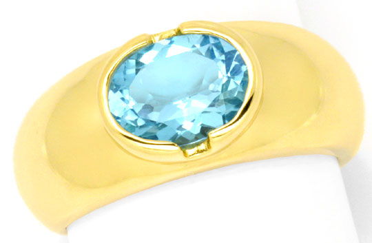 Foto 2 - Gold-Ring Grosser Blauer Topas Edelstein Gelb Gold, S2228