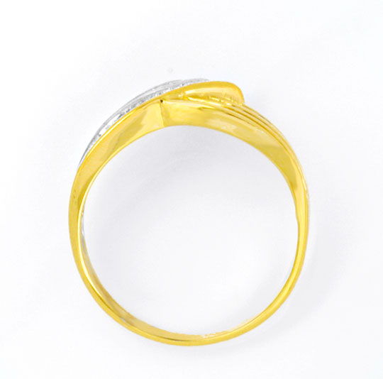 Foto 3 - Diamant-Ring 11 Brillanten Gelbgold Zweifarbig, S6070