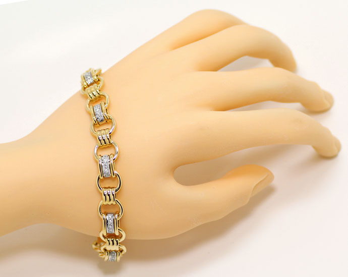 Foto 4 - Design Glieder Armband mit 0,7ct Brillanten in 14K Gold, S9232